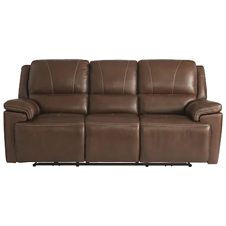 Casual Power Reclining Sofa with Adjustable Headrests and USB Ports